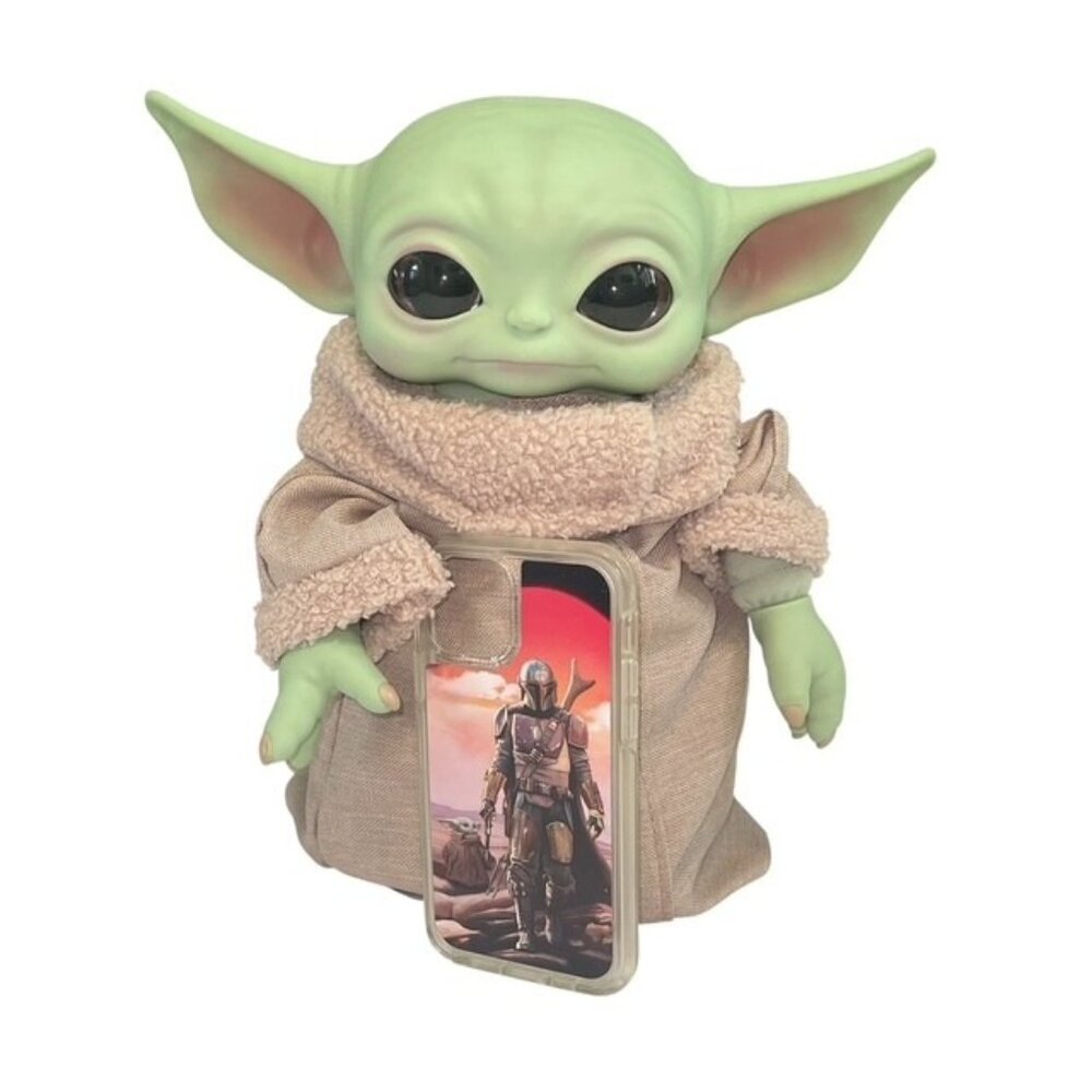 Star Wars Grogu Baby Yoda Plush 12” w/ New Mandalorian iPhone Case Bundle